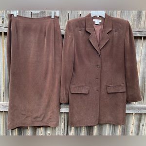 Vtg. Brown Chaus Skirt Suit